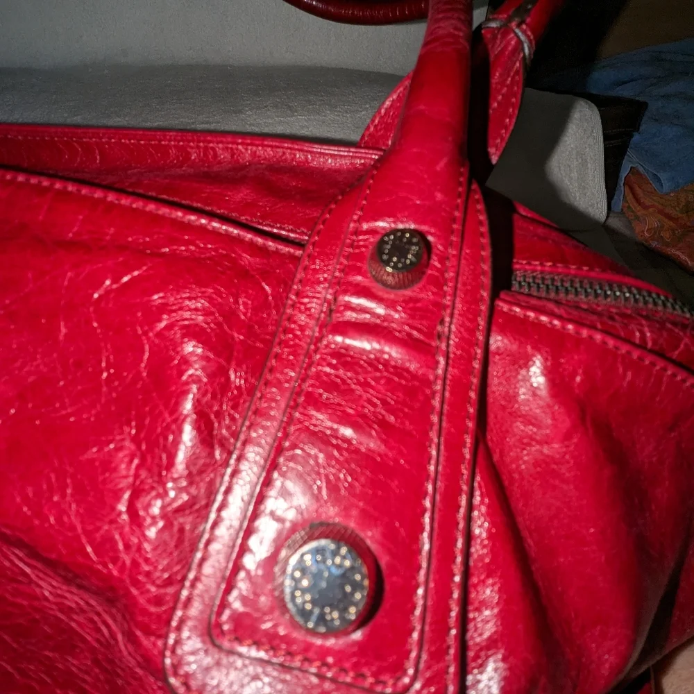 Abro burgundy red leather pleated details hobo bag.